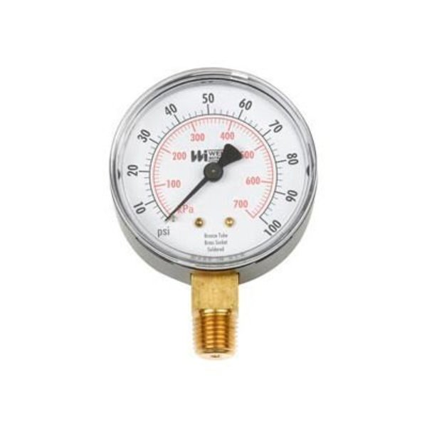 Weiss Instruments 2 1/2" dial, 1/4" NPT bottom, 0-15 PSI Furnished in Drawn Steel case TL25-015-4L